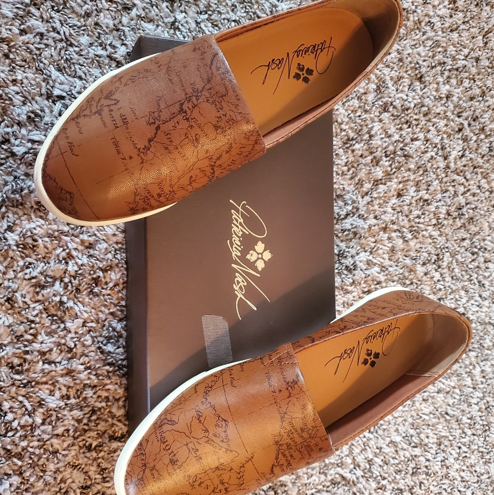 Patricia Nash Lola Signature Map Print Slip Ons